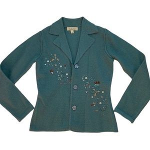 Linden Hill womans 100% wool button up sweater S